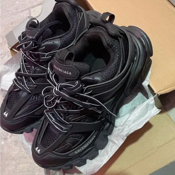 Balenciaga Black and White Athletic Shoes